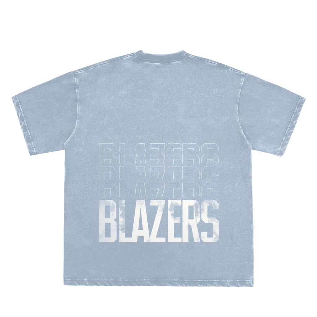 Snow Washed Raw-Edge Neckline T-Shirt