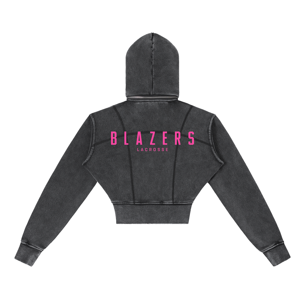 Vintage Washed Cropped Fleece Hoodie