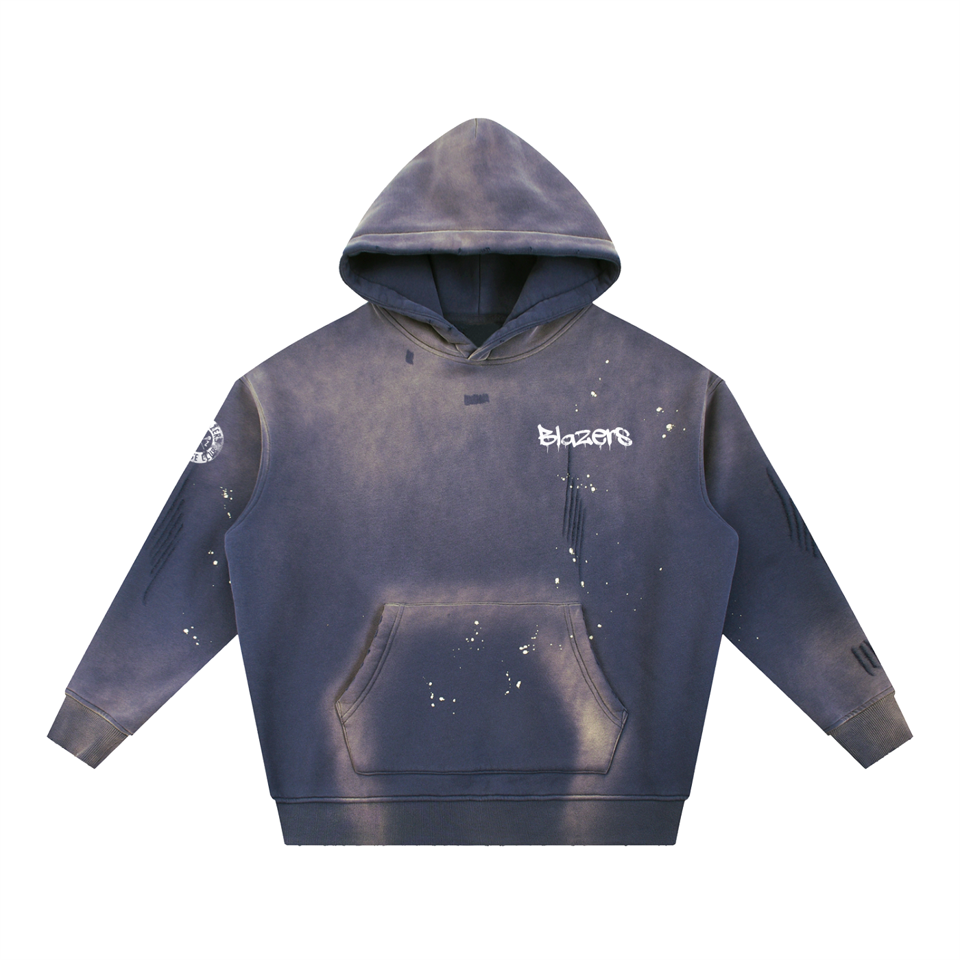 Vintage Washed Frayed Fleece Hoodie
