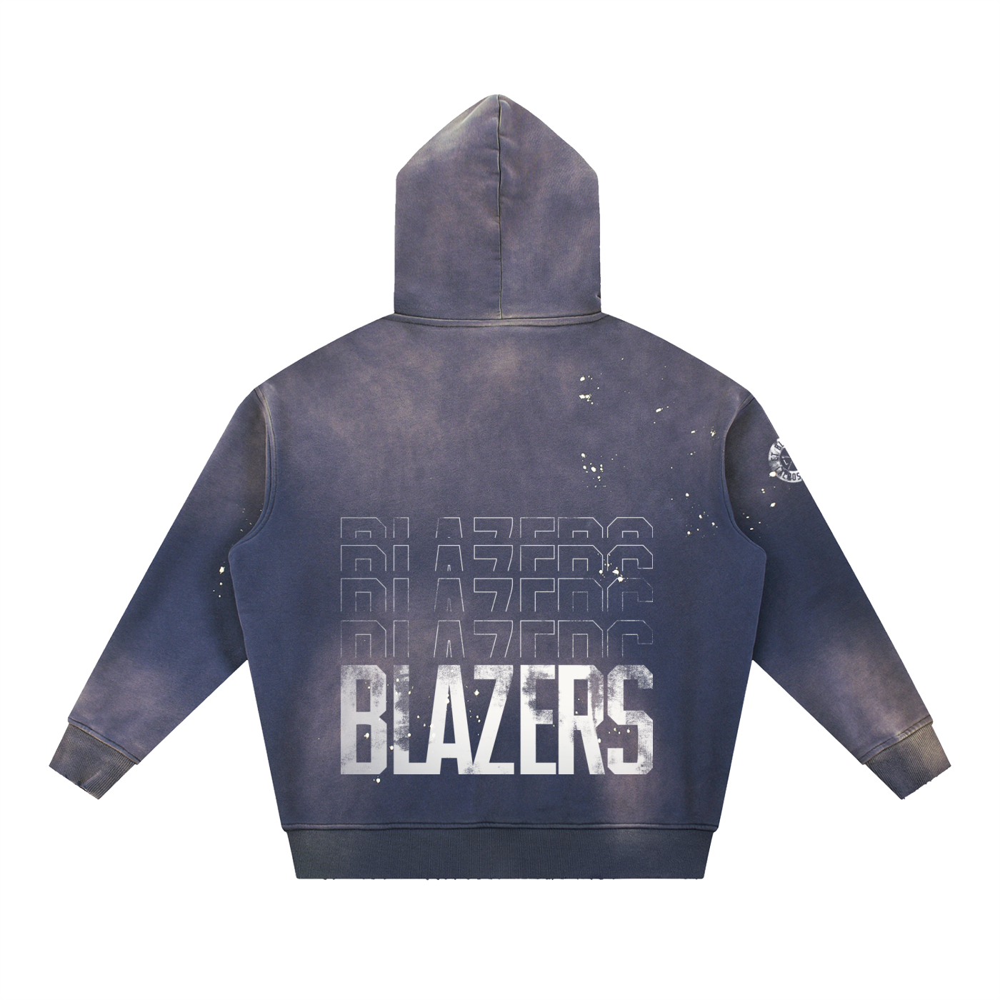 Vintage Washed Frayed Fleece Hoodie