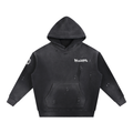 Vintage Washed Frayed Fleece Hoodie