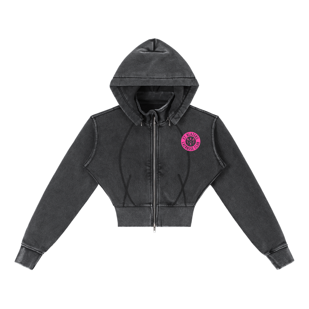 Vintage Washed Cropped Fleece Hoodie