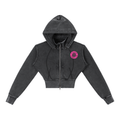 Vintage Washed Cropped Fleece Hoodie